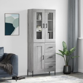 Aparador alto madera contrachapada gris sonoma 69,5x34x180 cm de vidaXL, Aparadores - Ref: Foro24-3198671, Precio: 191,01 €, ...