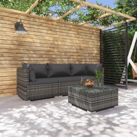 4-piece garden sofa set and gray synthetic rattan cushions by vidaXL, Garden sets - Ref: Foro24-3101421, Price: 338,99 €, Dis...