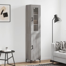 Aparador alto madera contrachapada gris Sonoma 34,5x34x180 cm de vidaXL, Aparadores - Ref: Foro24-3199175, Precio: 102,99 €, ...