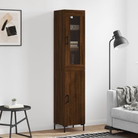 Tall brown oak plywood sideboard 34.5x34x180 cm by vidaXL, Sideboards - Ref: Foro24-3199176, Price: 103,99 €, Discount: %