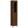 Aparador alto madera contrachapada roble marrón 34,5x34x180 cm de vidaXL, Aparadores - Ref: Foro24-3199176, Precio: 103,99 €,...