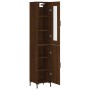 Aparador alto madera contrachapada roble marrón 34,5x34x180 cm de vidaXL, Aparadores - Ref: Foro24-3199176, Precio: 103,99 €,...