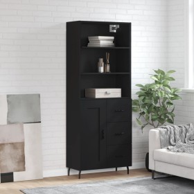 Tall black plywood sideboard 69.5x34x180 cm by vidaXL, Sideboards - Ref: Foro24-3190038, Price: 156,99 €, Discount: %