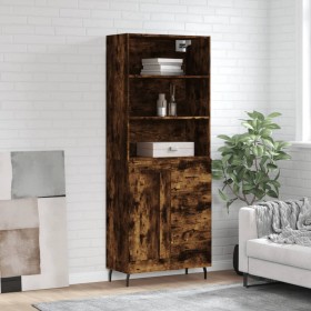 Aparador alto madera contrachapada roble ahumado 69,5x34x180 cm de vidaXL, Aparadores - Ref: Foro24-3190042, Precio: 142,99 €...