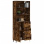 Aparador alto madera contrachapada roble ahumado 69,5x34x180 cm de vidaXL, Aparadores - Ref: Foro24-3190042, Precio: 146,70 €...