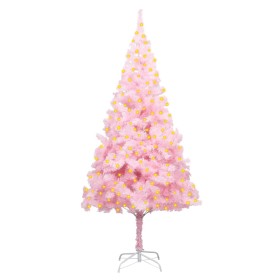 Künstlicher Weihnachtsbaum mit LEDs und rosa Stütze 210 cm PVC von vidaXL, Weihnachtsbäume - Ref: Foro24-3077414, Preis: 53,9...