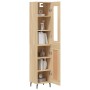 Aparador de madera contrachapada roble Sonoma 34,5x34x180 cm de vidaXL, Aparadores - Ref: Foro24-3199508, Precio: 107,47 €, D...