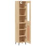 Aparador de madera contrachapada roble Sonoma 34,5x34x180 cm de vidaXL, Aparadores - Ref: Foro24-3199508, Precio: 107,47 €, D...