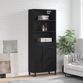 Aparador alto madera contrachapada negro 69,5x34x180 cm de vidaXL, Aparadores - Ref: Foro24-3190046, Precio: 197,84 €, Descue...