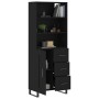 Tall black plywood sideboard 69.5x34x180 cm by vidaXL, Sideboards - Ref: Foro24-3190046, Price: 190,99 €, Discount: %