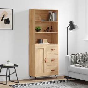 Aparador alto madera contrachapada color roble 69,5x34x180 cm de vidaXL, Aparadores - Ref: Foro24-3189992, Precio: 140,99 €, ...