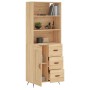 Aparador alto madera contrachapada color roble 69,5x34x180 cm de vidaXL, Aparadores - Ref: Foro24-3189992, Precio: 148,27 €, ...