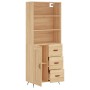 Aparador alto madera contrachapada color roble 69,5x34x180 cm de vidaXL, Aparadores - Ref: Foro24-3189992, Precio: 148,27 €, ...