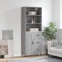 Aparador alto madera contrachapada gris sonoma 69,5x34x180 cm de vidaXL, Aparadores - Ref: Foro24-3190043, Precio: 155,10 €, ...