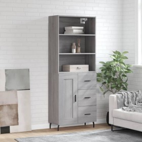 Aparador alto madera contrachapada gris sonoma 69,5x34x180 cm de vidaXL, Aparadores - Ref: Foro24-3190043, Precio: 148,52 €, ...