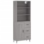 Aparador alto madera contrachapada gris sonoma 69,5x34x180 cm de vidaXL, Aparadores - Ref: Foro24-3190043, Precio: 155,10 €, ...