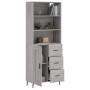 Aparador alto madera contrachapada gris sonoma 69,5x34x180 cm de vidaXL, Aparadores - Ref: Foro24-3190043, Precio: 155,10 €, ...