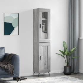 Tall Sonoma gray plywood sideboard 34.5x34x180 cm by vidaXL, Sideboards - Ref: Foro24-3199511, Price: 104,60 €, Discount: %