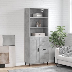 Aparador alto madera contrachapada gris hormigón 69,5x34x180 cm de vidaXL, Aparadores - Ref: Foro24-3190041, Precio: 142,99 €...