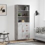 Concrete gray plywood tall sideboard 69.5x34x180 cm by vidaXL, Sideboards - Ref: Foro24-3189993, Price: 140,37 €, Discount: %