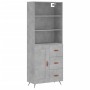 Aparador alto madera contrachapada gris hormigón 69,5x34x180 cm de vidaXL, Aparadores - Ref: Foro24-3189993, Precio: 140,37 €...