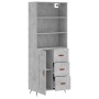 Concrete gray plywood tall sideboard 69.5x34x180 cm by vidaXL, Sideboards - Ref: Foro24-3189993, Price: 140,37 €, Discount: %