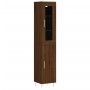 Aparador alto madera contrachapada roble marrón 34,5x34x180 cm de vidaXL, Aparadores - Ref: Foro24-3199168, Precio: 91,98 €, ...