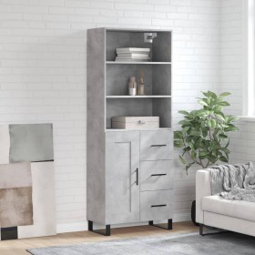 Aparador alto madera contrachapada gris hormigón 69,5x34x180 cm de vidaXL, Aparadores - Ref: Foro24-3190049, Precio: 144,99 €...