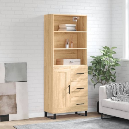 Aparador alto madera contrachapada color roble 69,5x34x180 cm de vidaXL, Aparadores - Ref: Foro24-3190048, Precio: 151,01 €, ...