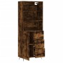 Tall smoked oak plywood highboard 69.5x34x180 cm by vidaXL, Sideboards - Ref: Foro24-3189994, Price: 137,89 €, Discount: %