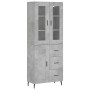 Aparador alto madera contrachapada gris hormigón 69,5x34x180 cm de vidaXL, Aparadores - Ref: Foro24-3198677, Precio: 161,89 €...