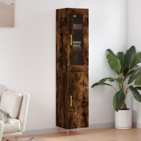 Aparador de madera contrachapada roble ahumado 34,5x34x180 cm de vidaXL, Aparadores - Ref: Foro24-3199166, Precio: 92,99 €, D...