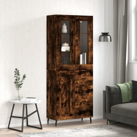 Aparador alto madera contrachapada roble ahumado 69,5x34x180 cm de vidaXL, Aparadores - Ref: Foro24-3198678, Precio: 168,99 €...