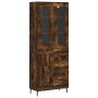 Aparador alto madera contrachapada roble ahumado 69,5x34x180 cm de vidaXL, Aparadores - Ref: Foro24-3198678, Precio: 166,39 €...