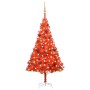 Árbol de Navidad preiluminado con luces y bolas rojo 150 cm de vidaXL, Arboles de navidad - Ref: Foro24-3077513, Precio: 61,0...