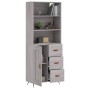 High sideboard sonoma gray plywood 69.5x34x180 cm by vidaXL, Sideboards - Ref: Foro24-3189995, Price: 143,99 €, Discount: %