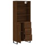 Aparador alto madera contrachapada marrón roble 69,5x34x180 cm de vidaXL, Aparadores - Ref: Foro24-3190052, Precio: 158,57 €,...