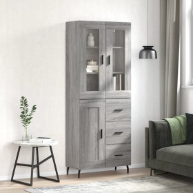 High sideboard sonoma gray plywood 69.5x34x180 cm by vidaXL, Sideboards - Ref: Foro24-3198679, Price: 173,50 €, Discount: %