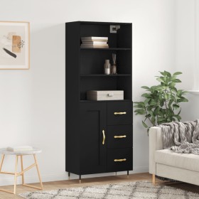 Aparador alto madera contrachapada negro 69,5x34x180 cm de vidaXL, Aparadores - Ref: Foro24-3189998, Precio: 153,99 €, Descue...