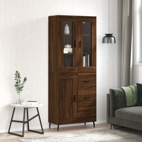 Tall brown oak plywood sideboard 69.5x34x180 cm by vidaXL, Sideboards - Ref: Foro24-3198680, Price: 196,99 €, Discount: %