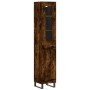 Aparador de madera contrachapada roble ahumado 34,5x34x180 cm de vidaXL, Aparadores - Ref: Foro24-3199518, Precio: 102,85 €, ...