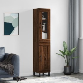 Tall brown oak plywood sideboard 34.5x34x180 cm by vidaXL, Sideboards - Ref: Foro24-3199520, Price: 109,17 €, Discount: %