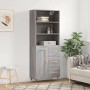 High sideboard sonoma gray plywood 69.5x34x180 cm by vidaXL, Sideboards - Ref: Foro24-3190003, Price: 143,78 €, Discount: %