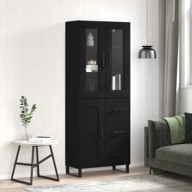 Aparador alto madera contrachapada negro 69,5x34x180 cm de vidaXL, Aparadores - Ref: Foro24-3198682, Precio: 221,99 €, Descue...