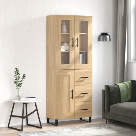 Aparador alto madera contrachapada color roble 69,5x34x180 cm de vidaXL, Aparadores - Ref: Foro24-3198684, Precio: 177,99 €, ...