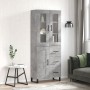 Aparador alto madera contrachapada gris hormigón 69,5x34x180 cm de vidaXL, Aparadores - Ref: Foro24-3198685, Precio: 172,10 €...