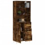 Aparador alto madera contrachapada roble ahumado 69,5x34x180 cm de vidaXL, Aparadores - Ref: Foro24-3190010, Precio: 140,53 €...