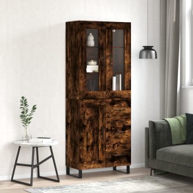 Tall smoked oak plywood sideboard 69.5x34x180 cm by vidaXL, Sideboards - Ref: Foro24-3198686, Price: 176,99 €, Discount: %