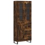 Aparador alto madera contrachapada roble ahumado 69,5x34x180 cm de vidaXL, Aparadores - Ref: Foro24-3198686, Precio: 176,15 €...