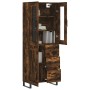 Aparador alto madera contrachapada roble ahumado 69,5x34x180 cm de vidaXL, Aparadores - Ref: Foro24-3198686, Precio: 176,15 €...